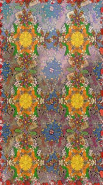 Bahar çiçekli, dikişsiz, sevimli çiçek deseni. Raster illüstrasyonu. Güzel kumaş deseni.