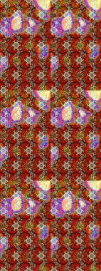 Çiçekler suluboya tarzında kahverengi ve kırmızı renklerde. Kahverengi ve kırmızı renkte çiçekler olan çiçek deseni çiz.