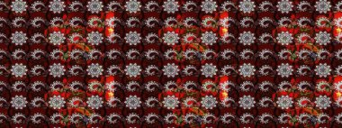 Kahverengi ve siyah renkli çiçekler. Raster illüstrasyonu. Küçük çiçekte sevimli çiçek deseni var..