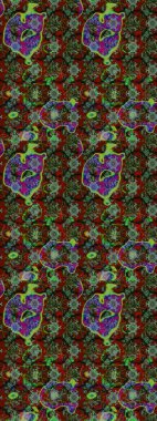 Organik motif arka planı. Raster illüstrasyonu. Ultraviyole kumaş deseni. Çizim deseni.