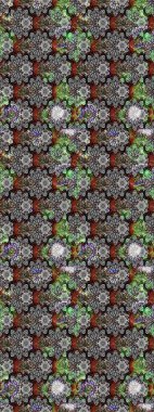 Raster düz çiçek çizim deseni. Gri ve kahverengi renkli çiçekler. Tasarım hediye paketi, tebrik kartları, posterler ve afiş tasarımı.