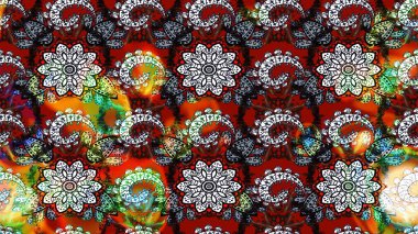 Küçük çiçekte güzel bir desen. Moda baskıları için zarif bir şablon. Motley illüstrasyonu. Çiçekli bahar çiçekleri. Küçük renkli çiçekler..