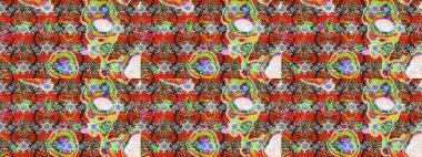 Suluboya çizimi. El çizimi. Çiçekli eskiz deseni. Gri ve kırmızı renkte çiçekler.