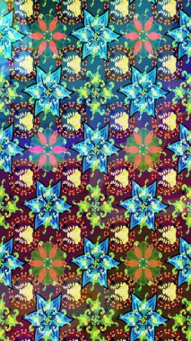 Raster dikişsiz şirin çiçek deseni. Nazik romantik baskı. Mavi ve yeşil renkli çiçekler. Tatil havası. Bahar mevsimi.