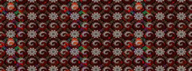 Siyah ve kahverengi renklerde. Raster illüstrasyonu. Anti-stres için Raster soyut şablon sayfası.