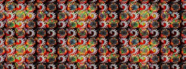 Küçük çiçekteki sevimli çiçek deseni. Güzel kumaş deseni. Güzel karalamalı çiçek desenli çizim. Raster illüstrasyonu.