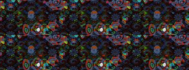 Raster suluboya çiçek deseni, narin çiçekler, mavi ve kahverengi çiçekler, tebrik kartı şablonu. Güzel kumaş deseni.