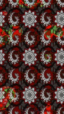 Bahar mevsimi. Raster güzel bir çiçek deseni çizmiş. Siyah ve gri renkli çiçekler. Tatil havası. Nazik romantik baskı.