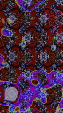 Tekrar eden çiçek arkaplanı, zarif kahverengi ve menekşe çiçekli duvar kağıdı. Kahverengi ve mor renkler üzerine çiçek desenli eskiz, el yapımı papatyalar, papatyalar..