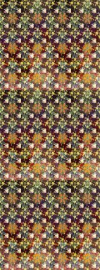 Klasik çiçek tasarımı elementleri. Raster illüstrasyonu. Kahverengi ve gri kıvırcık çiçekler kahverengi ve gri renklerde.