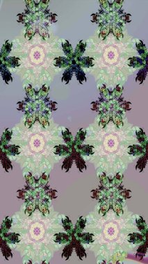 Raster deseni. Organik elementler. Suluboya etkisi. Botanik çizim deseni.