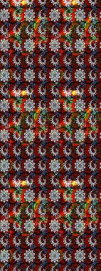 Çiçekli yaz çiçekleri. Küçük çiçekte güzel bir desen. Robot resim. Moda baskıları için zarif bir şablon. Küçük renkli çiçekler. Motley illüstrasyonu.