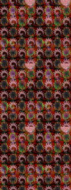 Taslak dekoratif arka plan, çiçek mandala. Çiçek. Kahverengi ve siyah renklerde. Raster illüstrasyonu.