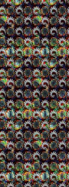 Suluboya çizim kalıbı. Çiçek izi. Suluboya tarzında siyah ve kahverengi renkte çiçekler.