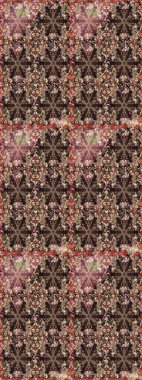 Kahverengi ve bej arka planda. Elle çizilmiş çiçek desenli Raster çizimi. Tekstil, kumaş, ambalaj, hatıra defteri için hoş bir çiçek arkaplanı. Çocuksu tasarım.