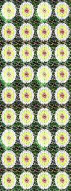 Raster illüstrasyonundaki çiçek desenli çizim. Tarafsız ve yeşil renkte çiçekler.