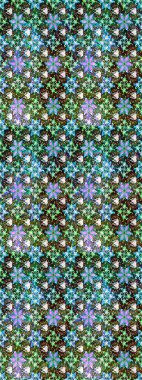 Raster deseni. Sanat ilham verici ve mavi renkli çiçekler ve arkasında iz bırakıyor. Yeşil ve mavi el çizimi desen. Karalama çiçekleri kusursuz desen.