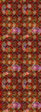 Şirin çiçekli eskiz deseni ve kahverengi renkli yapraklar, suluboya çiçek deseni, duvar kağıdı, kart veya kumaş için fayanslı. Raster illüstrasyonu.