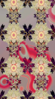 Raster suluboya çiçek deseni, narin çiçekler, bej çiçekler, tebrik kartı şablonu. Güzel kumaş deseni.