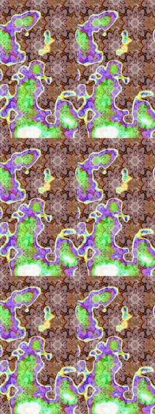 Raster illüstrasyonundaki çiçek desenli çizim. Tarafsız ve kahverengi renkte çiçekler.