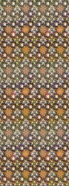 Raster illüstrasyonu. Kahverengi ve bej renkli kıvırcık çiçekler kahverengi ve bej renklerde. Klasik çiçek tasarım elementleri.