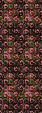 Çiçek kompozisyonu, el boyası, hassas şablon. Üst manzara, yumuşak stil. Siyah ve kahverengi renkte manzaralı çiçek deseni. Sevgililer günü ve tebrik kartı konsepti için şık bir davet.