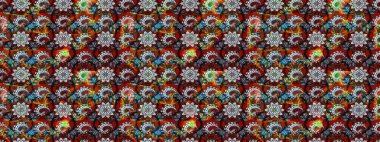 Suluboya tarzında siyah ve gri renkte çiçekler. Raster illüstrasyonunda çiçek deseni çizimi.