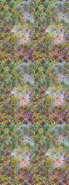 Yeşil ve nötr renklerde Asya tekstil tarzında. Kusursuz çiçek deseni. Raster illüstrasyonu.