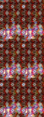 Küçük çiçekli yay deseni çiz. Suluboya tarzında kahverengi ve kırmızı renklerde. Raster illüstrasyonu.