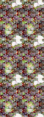 Raster düz çiçek çizim deseni. Hediye ambalaj kağıdı, tebrik kartları, posterler ve pankart tasarımı. Gri ve nötr renkte çiçekler.