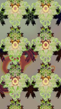 Çiçek izi. Suluboya çizim kalıbı. Suluboya tarzında tarafsız ve gri renkte çiçekler.