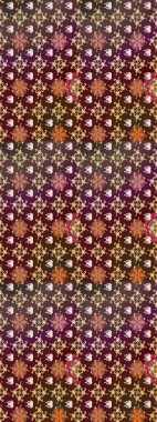 Raster illüstrasyonu. Yaprak ve çiçeklerin suluboya resimleri, kahverengi ve mor renkler üzerine çizimler. Yumuşak, bahar çiçekleri kahverengi ve mor renklerde.