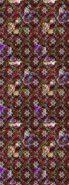 Küçük çiçekteki sevimli çiçek deseni. Güzel kumaş deseni. Güzel karalamalı çiçek desenli çizim. Raster illüstrasyonu.