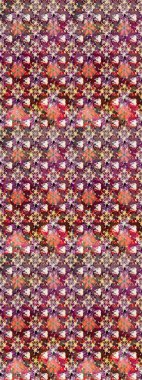 Kahverengi ve bej renklerde parlak çiçekli halı ile kusursuz desen.