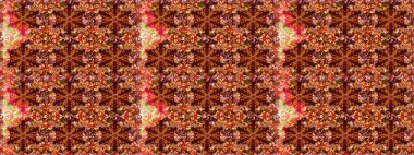 Çiçekli çiçek deseni, suluboya. Düz Çiçek Elementleri Tasarım Raster illüstrasyonu. Kahverengi ve kırmızı renkte çiçekler. Renkli Bahar Teması çizim kalıbı..