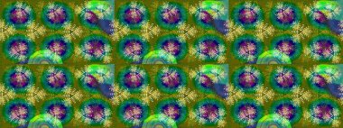 Çiçeksiz desenli arka plan. Yeşil ve mavi renkte çiçekler. Tişört baskısı için çiçek boyama rasteriName.