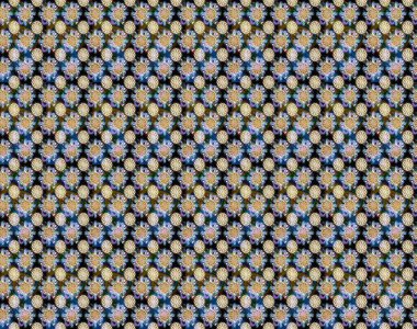 Renkli Bahar Temalı Kusursuz Arkaplan. Raster illüstrasyonunda kusursuz çiçek deseni. Düz Çiçek Elementleri Tasarımı. Tarafsız ve mavi renkte çiçekler.