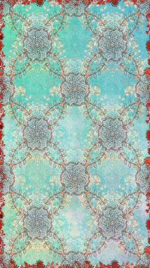 Çiçekli kusursuz retro desen. Tarafsız ve mavi renkte çiçekler. Renkli Yaz Temalı Kusursuz Arkaplan. Düz Çiçek Elementleri Tasarımı.