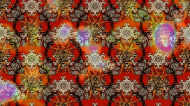 Davetiye ve kartpostal tasarımı için dekoratif çiçek unsurları. Poster ya da kapak için arka plan. Tekstil için figür. Yapraklı çizim şekli. Sevimli zarif çiçekler Raster illüstrasyonu.