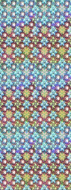 Cute floral background for textile, fabric, wrapping, scrapbooking. On blue and neutral backdrop. Raster seamless pattern with hand drawn doodle flowers. Childish design.