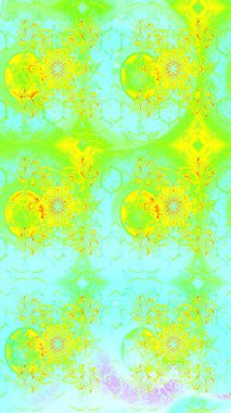 Kabile sanatı boho baskısı, klasik çiçek arkaplanı. Soyut etnik raster çizim kalıbı. Arkaplan dokusu, duvar kağıdı, yeşil renkli çiçek teması.