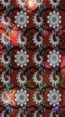 Renkli Bahar Teması eskiz kalıbı. Düz Çiçek Elementleri Tasarımı. Raster illüstrasyonundaki çiçek desenli çizim. Gri ve kahverengi renkte çiçekler.