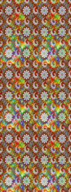 Çiçekli çiçek deseni, suluboya. Süslü kumaş deseni. Raster deseni.