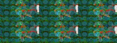 Düz Çiçek Elementleri Tasarımı. Raster illüstrasyonu. Renkli Bahar Teması eskiz kalıbı. Asya tekstil tarzında. Güzel kumaş deseni. Çiçek desenini çiz.