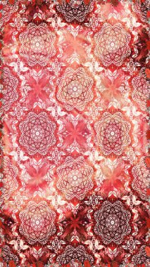 Renkli Bahar Temalı Kusursuz Arkaplan. Zentangle soyut çiçekleri. Karalama çiçeği. Güzel kumaş deseni. Düz Çiçek Elementleri Tasarımı. Raster illüstrasyonu.