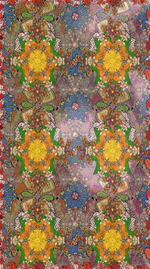 Çiçeklerle kusursuz desen. Kahverengi ve nötr renklerde çiçekler. Suluboya çizimi. El çizimi.