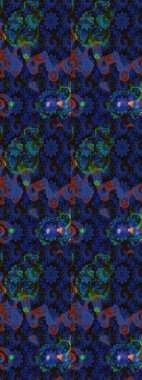 Çiçekli karalama şeklinde Raster çiçek deseni. Mavi ve gri renkte çiçekler. Nazik, sevimli çiçek arkaplanı..