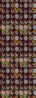 Siyah ve kırmızı renkte çiçekler. Robot resim. Raster illüstrasyonu. Şirin çiçek elementleri..