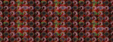 Hediye ambalaj kağıdı, tebrik kartları, posterler ve pankart tasarımı. Raster düz çiçek çizim deseni. Kahverengi ve siyah renkte çiçekler.