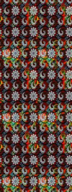 Siyah ve kırmızı renkte çiçekler. Robot resim. Raster illüstrasyonu. Şirin çiçek elementleri..